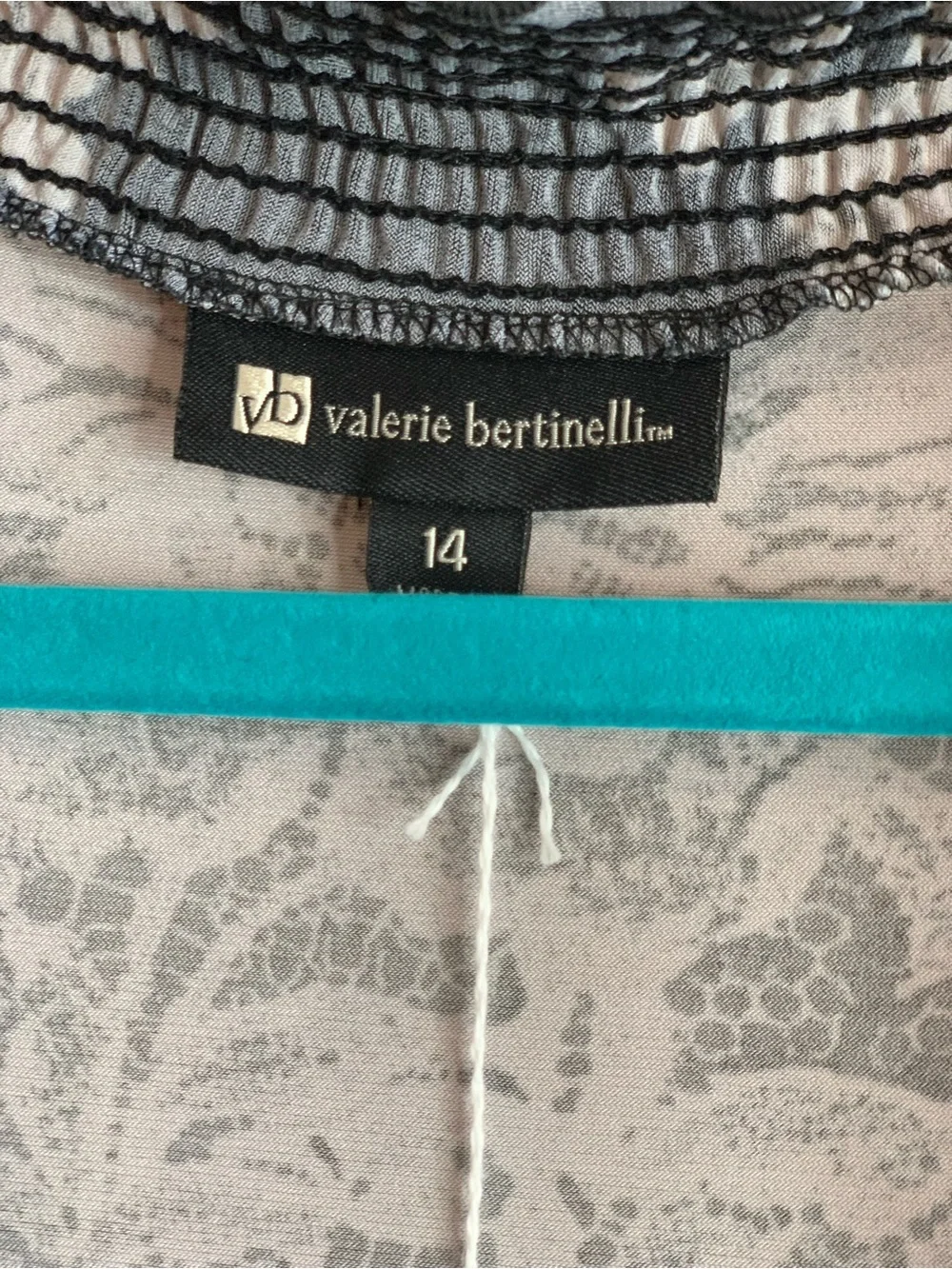 Valerie Bertinelli Black and White Floral Midi Dress Size-Large Romantic Boho